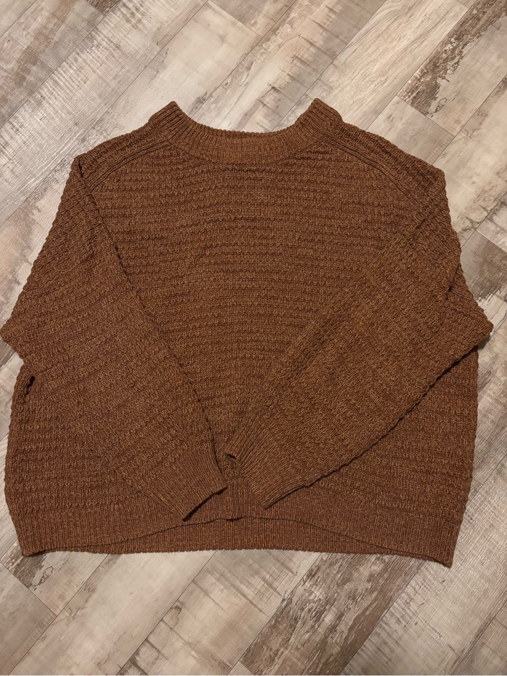 Universal Thread Rustic Brown Textured Crew Neck Sweater